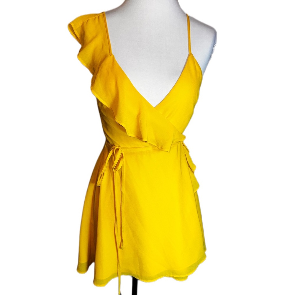 LPA Asymmetrical Ruffled Mini Dress - Picture 3 of 15